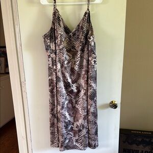 Snake Print Slip Dress